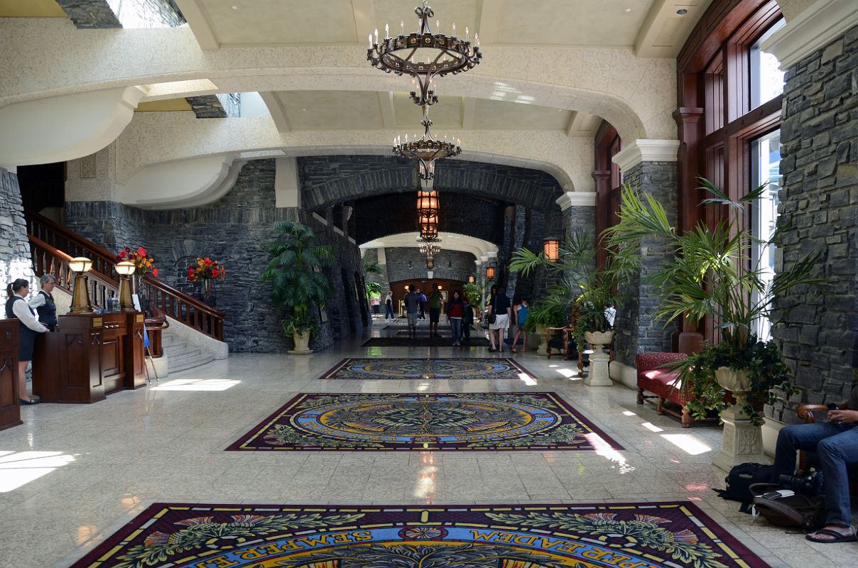 18A Banff Springs Hotel Entrance Reception Lobby With Grand Staircase On Left